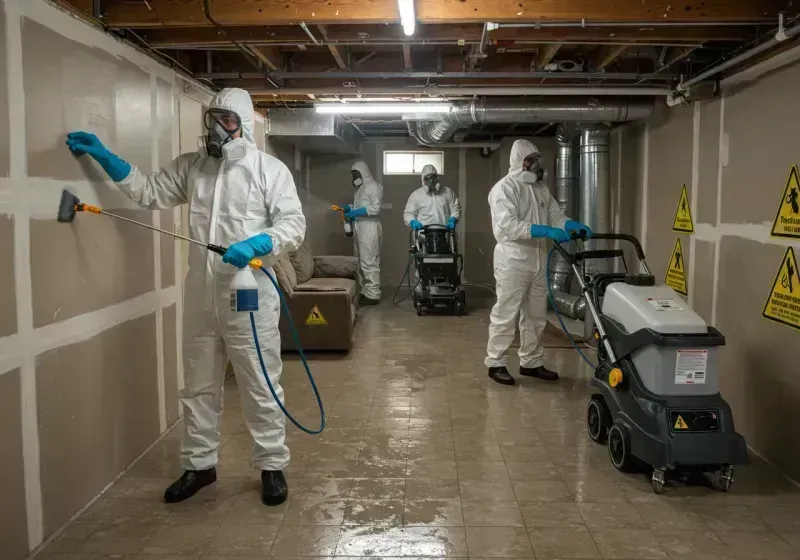 Basement Moisture Removal and Structural Drying process in Wayne County, IL